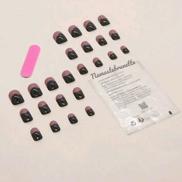 2/$16 Black Pink Punk Press On Nails - Picture 3 of 14